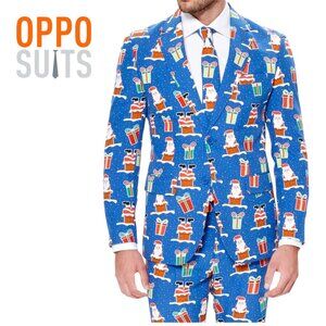OPPO Suits Christmas Santa Jacket Suit Blazer, Pants and Tie (44)